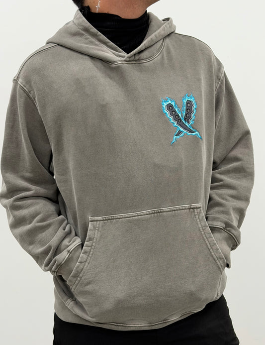 Asuma and Shikamaru embroidered gray hoodie by HINOISHI