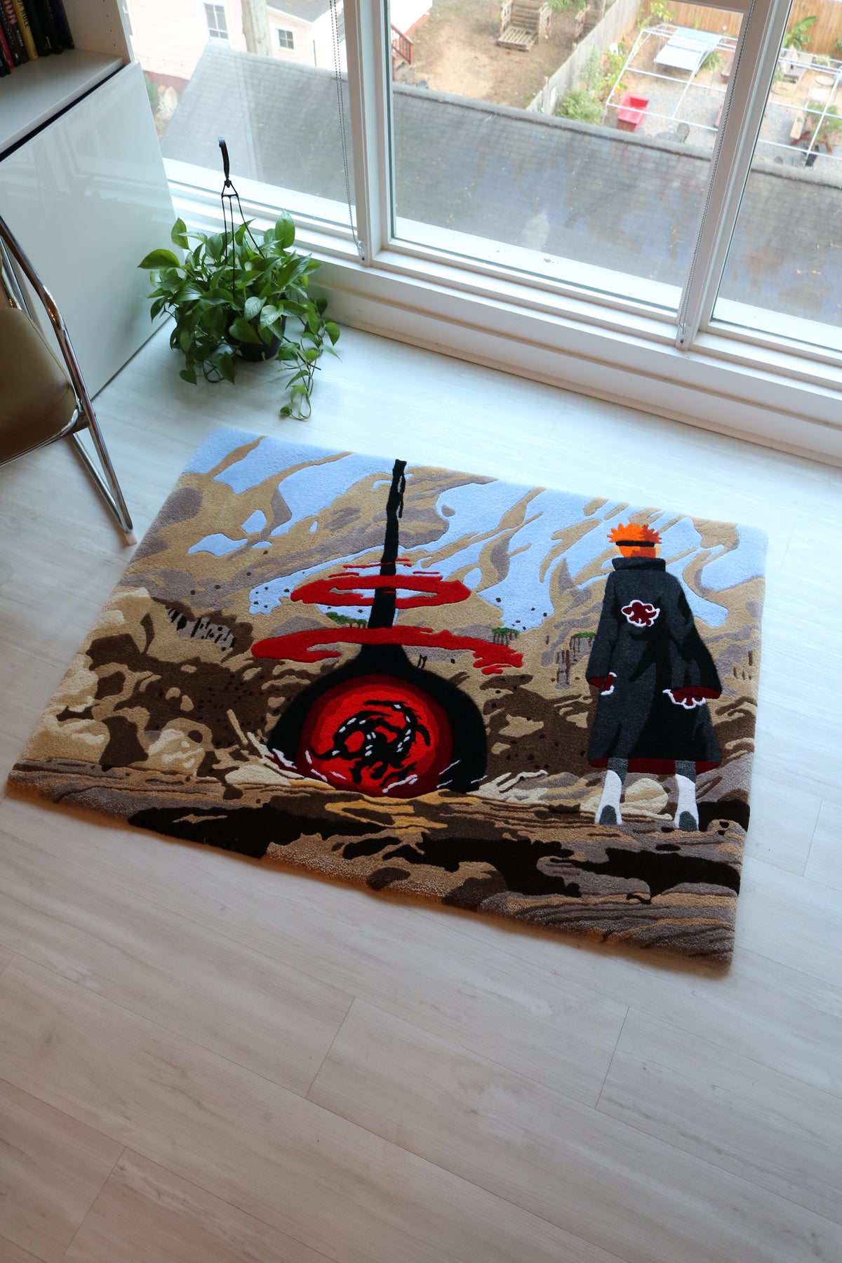Pain vs Naruto Five-Tails battle anime rug by HINOISHI